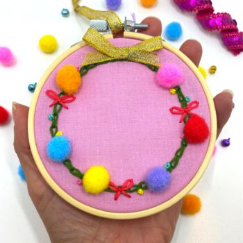Rainbow Wreath Embroidery Kit, 6 of 12