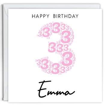 Personalised 3rd Birthday Card For Her, 2 of 2