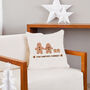 Personalised Christmas Gingerbread Family Cushion Cover, thumbnail 2 of 3