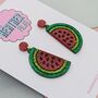 Watermelon Glittery Earrings, thumbnail 2 of 4