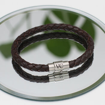 21st Birthday Personalised Men's Leather Bracelet With Photobox, 5 of 8