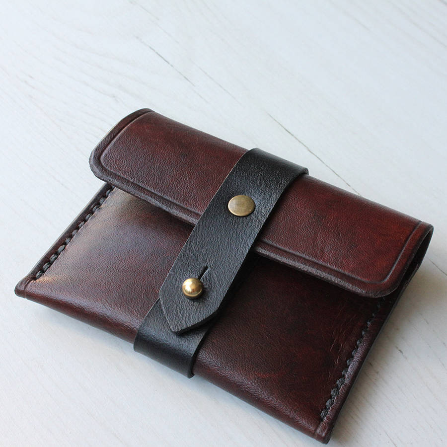 Slim Leather Strap Wallet By Hide & Home