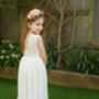 Saffron Ivory White ~ Luxurious Lace Flower Girl Dress, thumbnail 1 of 6
