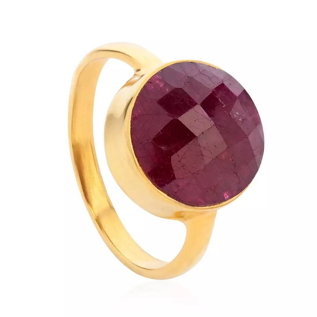 ruby 18 ct gold vermeil ring by elizabeth raine london