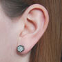 Reversible Pave Hexagon Stud Earrings In Sterling Silver, thumbnail 8 of 9