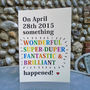 Personalised 'Wonderful Day' Date Card, thumbnail 1 of 4