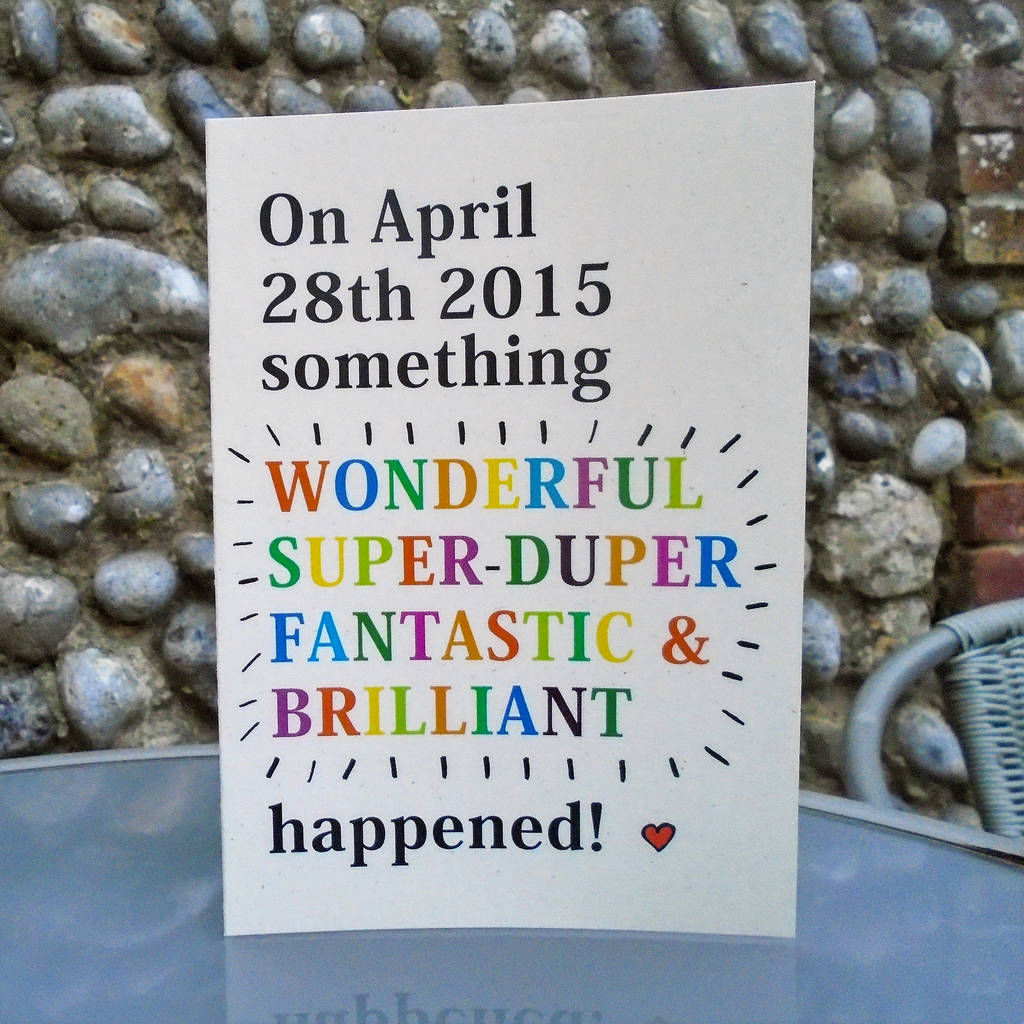 Personalised 'Wonderful Day' Date Card, 1 of 4