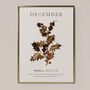 Birth Flower Wall Print 'Holly' For December, thumbnail 6 of 9