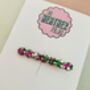 Pink, Green And Silver Thin Bubble Hair Clip / Colourful Resin Slide / Birthday Gift For Friend / Hair Accessory, thumbnail 4 of 5