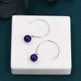 Sterling Silver Genuine Lapis Lazuli Bead Dangle Earrings, thumbnail 5 of 11