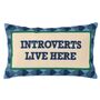 Introverts Live Here Needlepoint Cushion, thumbnail 1 of 2