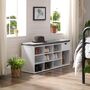 Shoe Storage Bench With Cushion Drawer Open Compartment, thumbnail 4 of 12