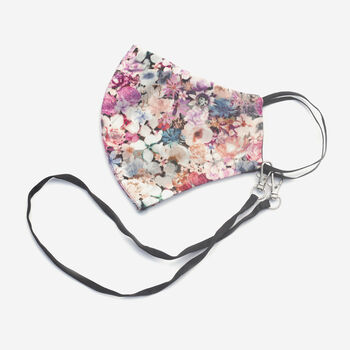 Tiny Blooms Silk Face Mask With Lanyard, 5 of 6