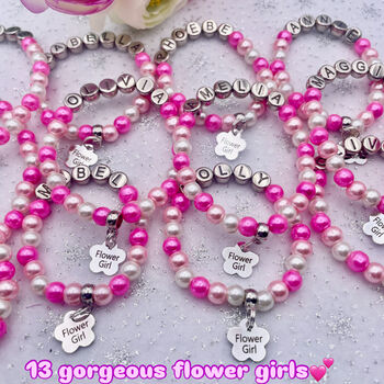Personalised Bridesmaid Bracelet. Flower Girl Gift, 12 of 12