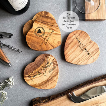 Personalised Heart Shaped Coaster With 24 Design Options, 2 of 9