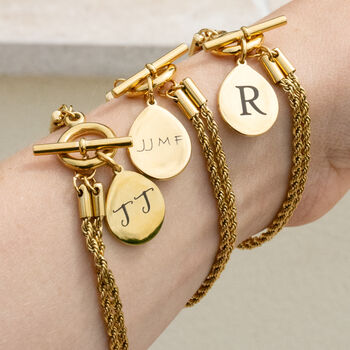 T Bar Bracelet Engraved With Initials, Names And Dates, 3 of 12