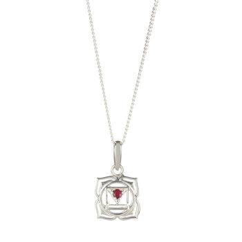 Root Chakra Ruby Sterling Silver Necklace, 2 of 9