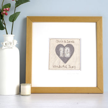 Personalised 10th Tin Wedding Anniversary Card, 4 of 12