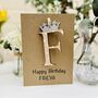 Personalised Crown Card Wooden Glitter Letter Name, thumbnail 8 of 10