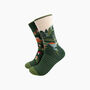 Woodland Forest Combed Cotton Odd Socks In Green, thumbnail 1 of 4