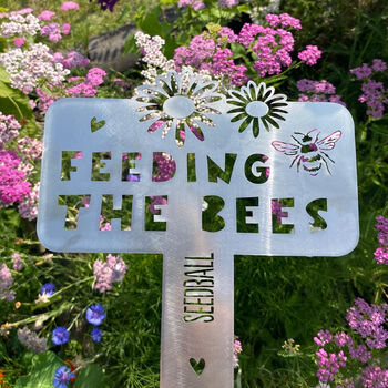 'Feeding The Bees' Metal Garden Sign, 4 of 8