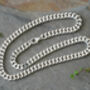Diamond Cut Curb Chain Necklace In Solid Sterling Silver 20 Inches Long, thumbnail 1 of 3