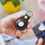 Personalised Leather Keyring For Airtag With Circular Engraved Message, thumbnail 4 of 9