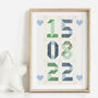 New Baby Birth Date Patchwork Print, thumbnail 4 of 4