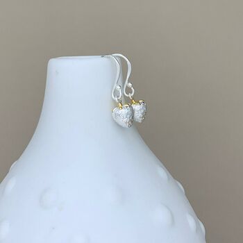 Sterling Silver And 18ct Gold Plate Strawberry Earrings, 2 of 3