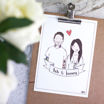 Personalised Hand Drawn Couple Illustration, 3 of 10