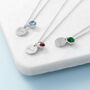 Personalised Silver Birthstone Crystal + Disc Necklace, thumbnail 5 of 12