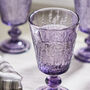 Set Of Four Vintage Embossed Coloured Wine Glasses, thumbnail 8 of 10