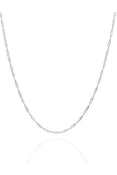 Twisted Curb Singapore Sterling Silver Chain Adjustable, 4 of 5