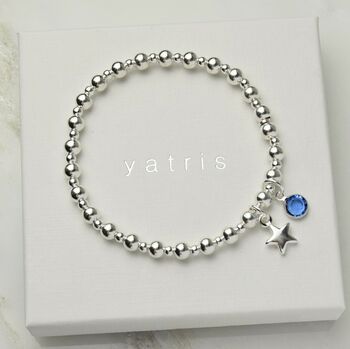 Sterling Silver Bracelet With Solid Star Charm, 2 of 4