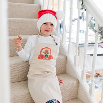 Personalised Kids Gingerbread Christmas Apron, 4 of 12