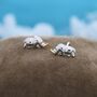 Rhino Stud Earrings In Sterling Silver, thumbnail 1 of 12