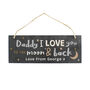 Personalised To The Moon And Back Hanging Slate Plaque, thumbnail 2 of 4
