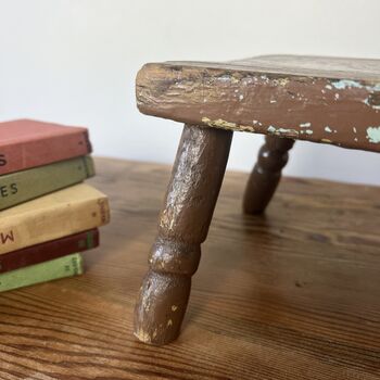 Antique Mini Wooden Stool / Decorative Riser, 2 of 4