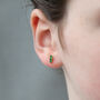 Cut Emerald Baguette Gold Studs, thumbnail 2 of 5