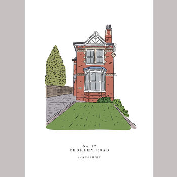 Personalised Colour House Portrait Print, 4 of 5