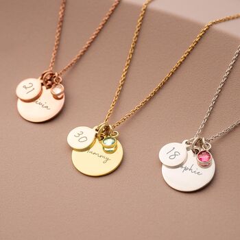 Personalised Birthday Disc Name Necklace, 3 of 12