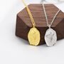 Snowdrop Flower Oval Necklace In Sterling Silver, thumbnail 1 of 11
