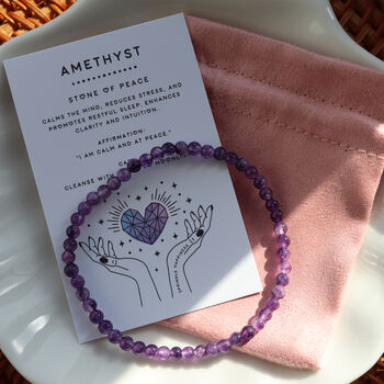 Amethyst Crystal Bracelet – Calming And Intuitive Energy, 2 of 6