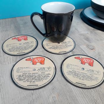 Set Of Four Vinyl Record Coasters Albums, 5 of 12