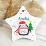 Baby's First Christmas Personalised Penguin Star, thumbnail 1 of 2