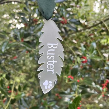 Personalised Feather Pet Memorial Christmas Decoration, 2 of 4