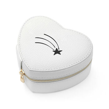 Customisable Shooting Star White Heart Jewellery Case, 10 of 10