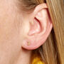 Gold Plated Moon Stud Earrings, thumbnail 2 of 5