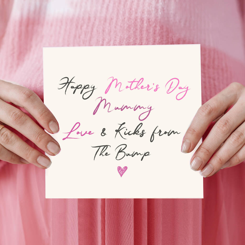 Happy Mother's Day Mummy Love Bump Script Card