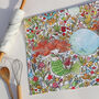 Mermaid And Whale Colourful Cotton Tea Towel, thumbnail 3 of 3